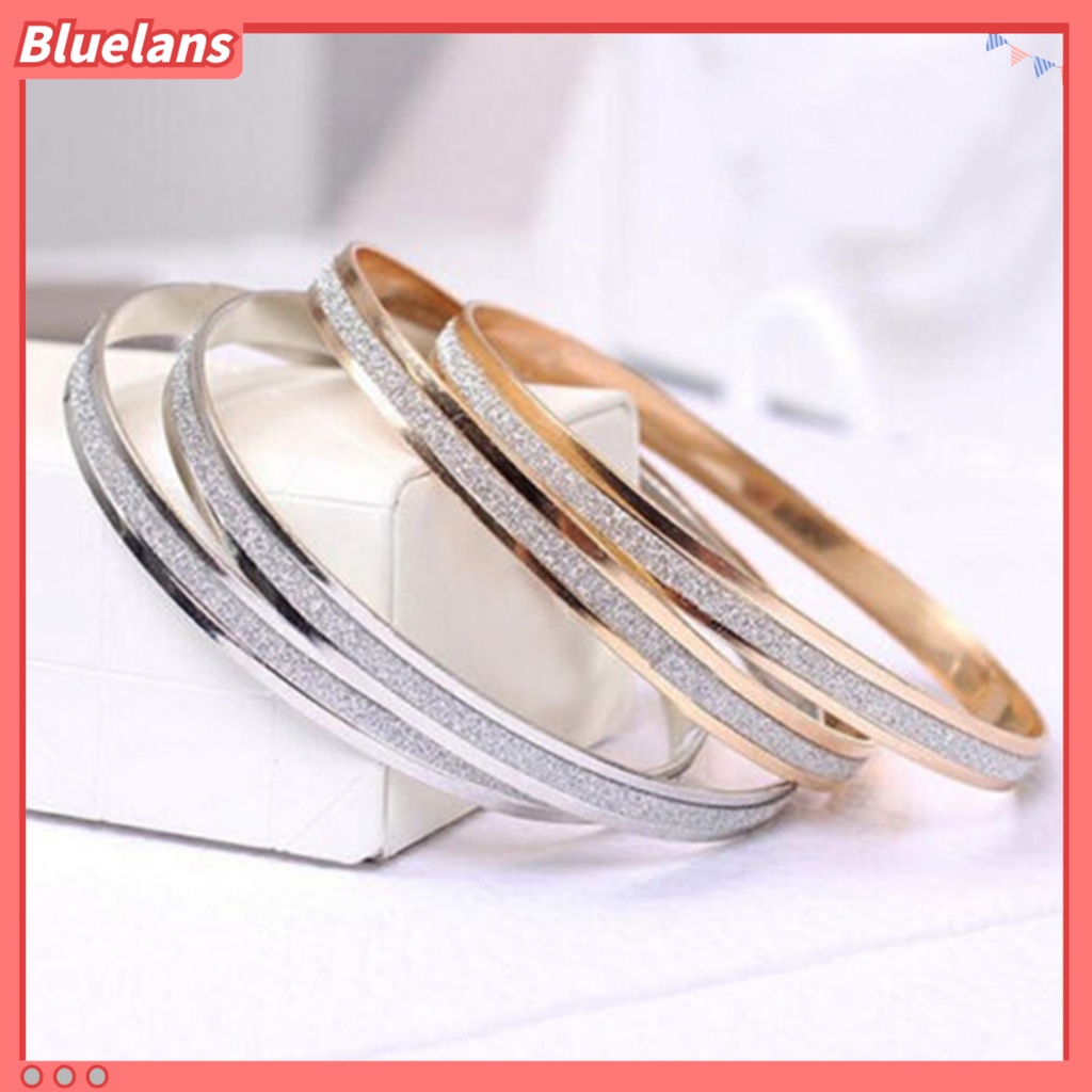 Bluelans Bangle Exquisite Fadeless Women Simple Middle Frosted Circle Bracelet Dating