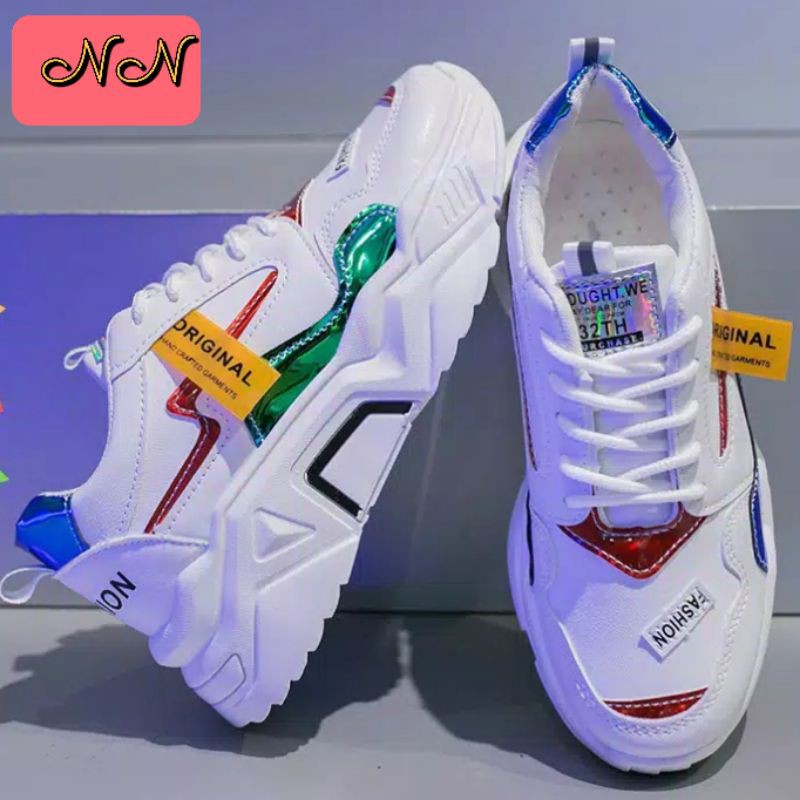 {COD} Sepatu Sneakers Wanita | Sepatu Olahraga Wanita | Sepatu Running Korea Import | Sepatu Murah