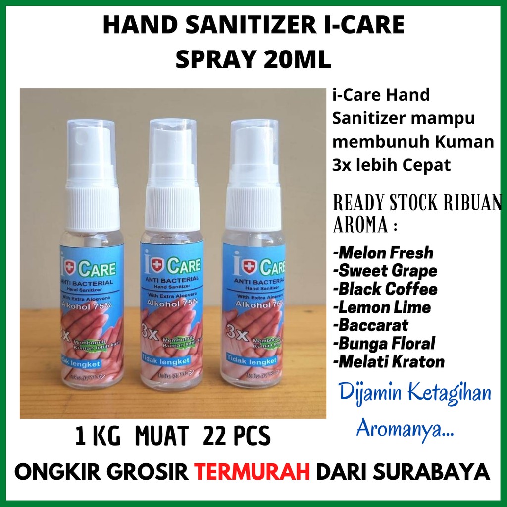 (i-Care) HAND SANITIZER SPRAY 20ml Jamin Ketagihan Aromanya