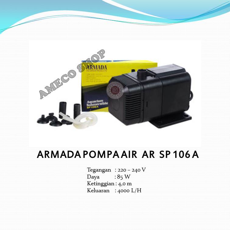 ARMADA Pompa Air Celup Aquarium AR SP 106 A