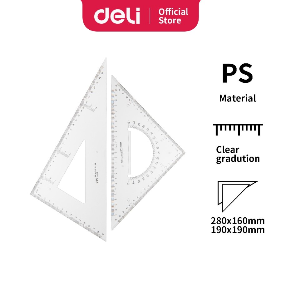 Penggaris-Set Square / Drafting 2pcs 28cm - Deli E6430