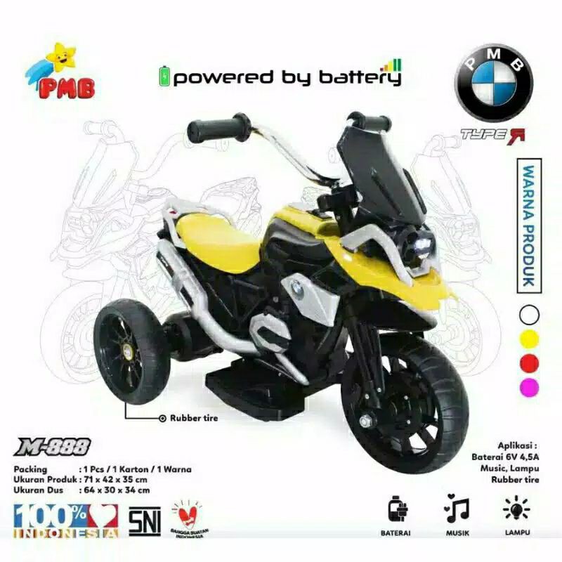 Sepeda Motor Aki Mobil Aki Anak PMB MOTOR TYPE M888 mainan anak , motoran anak murah , motor aki