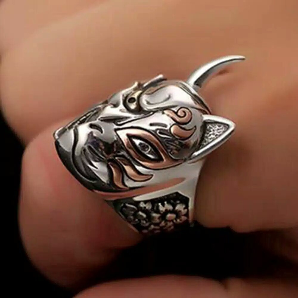 Cincin pria tengkorak punk style men ring personality series