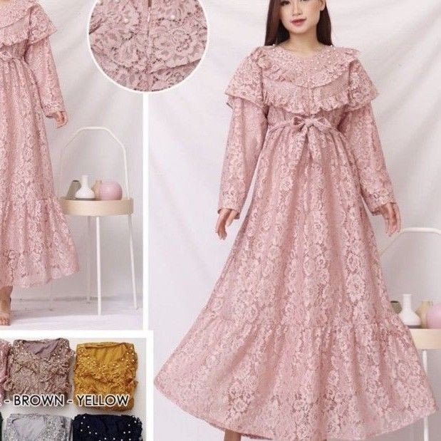 Gamis brukat Premium rempel dada