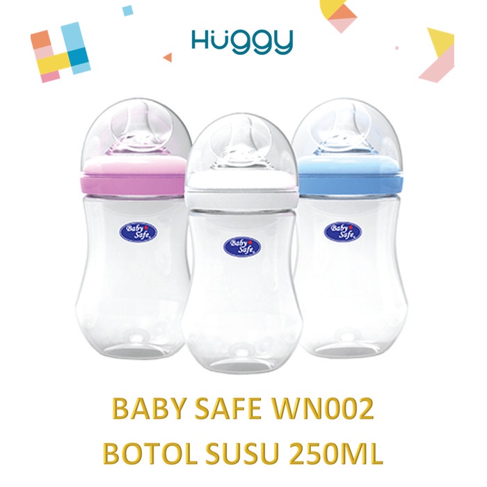 

Baby Safe WN002 Wide Neck Bottle 250ml Botol Susu Anak Bayi Murah - Putih