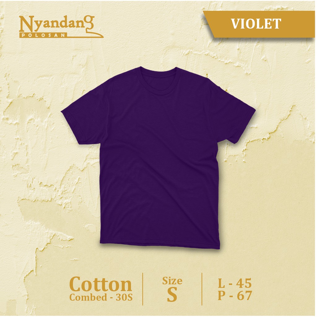 Kaos Polos Lengan Pendek Cotton Combed 30s Premium / Violet / Ungu Tua