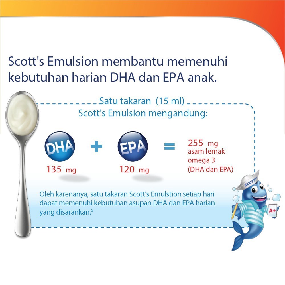 ScottS Emulsion Vita Orange Suplemen Kesehatan Otak Dan Pertumbuhan Anak - 400 Ml