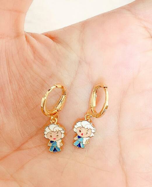 Anting Anak Putri Elsa Biru Gold Xuping