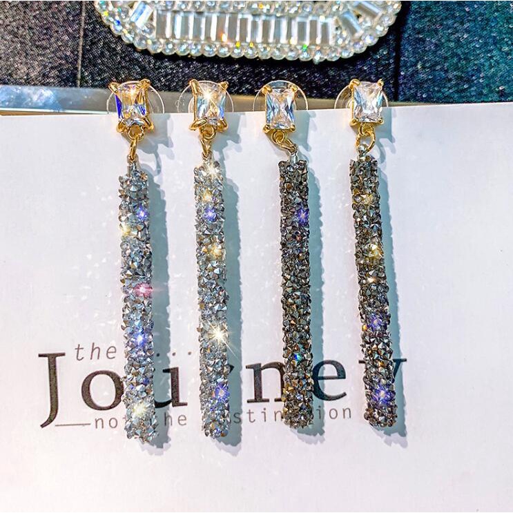 Sterling silver jarum rasa crystal anting-anting untuk Wanita Baru Fashion Jepang dan Korea pribadi