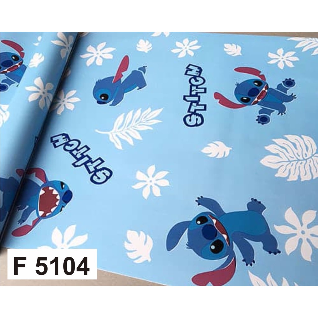 Grosir Murah Wallpaper Sticker Dinding Motif Kartun Anak Stitch BIRU