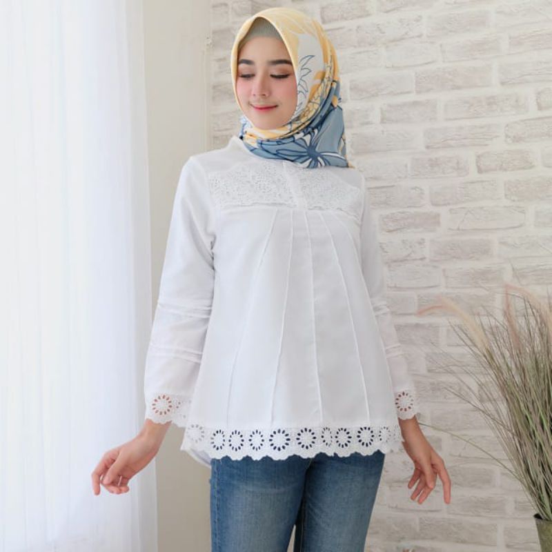 TERLARIS BAJU ATASAN BLOUSE BLUS KEMEJA PUTIH BAJU KERJA HAMIL PNS PUTIH POLOS JUMBO