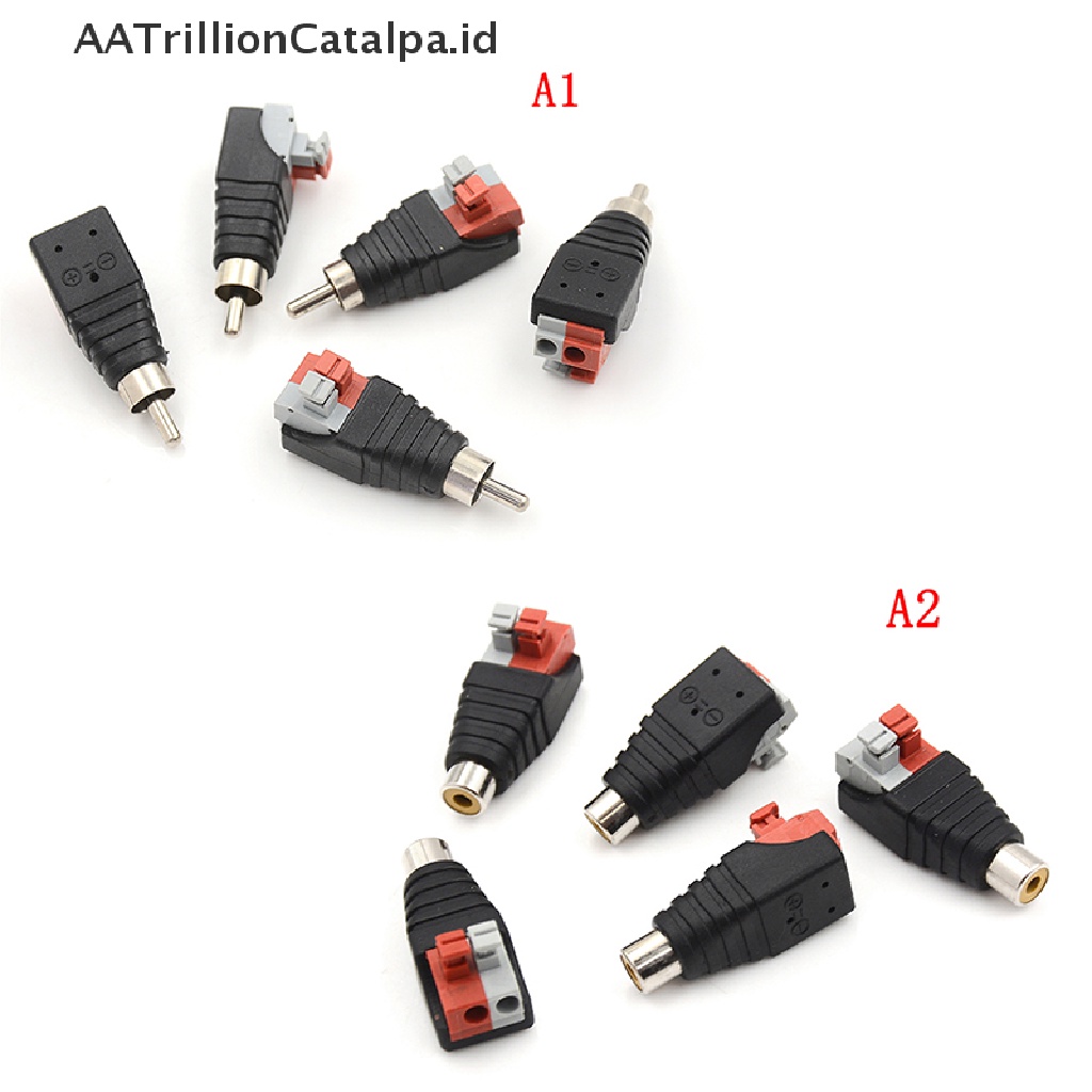 5pcs adapter Konektor jack audio a / v Ke rca male Untuk speaker