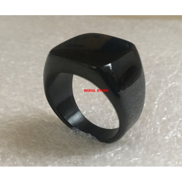 Cincin Solid Signet Black