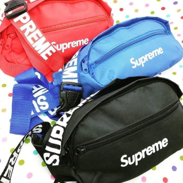 Tas waistbag tas selempang cowok cewek wanita pria supreme fashion pria tas waist bag murah