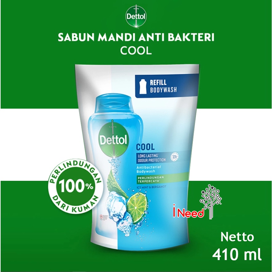 (INEED) Dettol Body Wash Refill Pouch 410gr