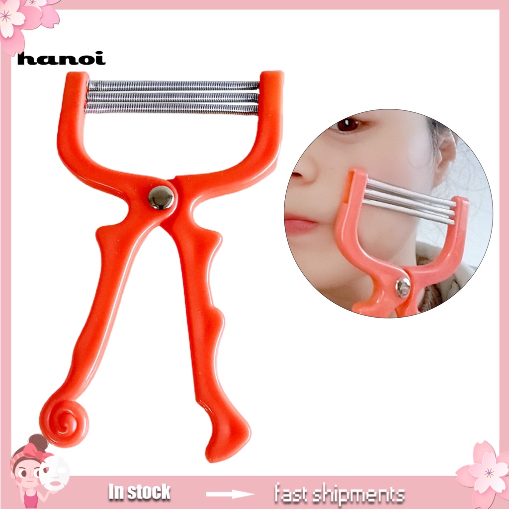 HQTM_Threading Epilator Smooth Skin Ergonomic Design Handheld 3 Row Hair Remover Spring Threading Epilator for Girl