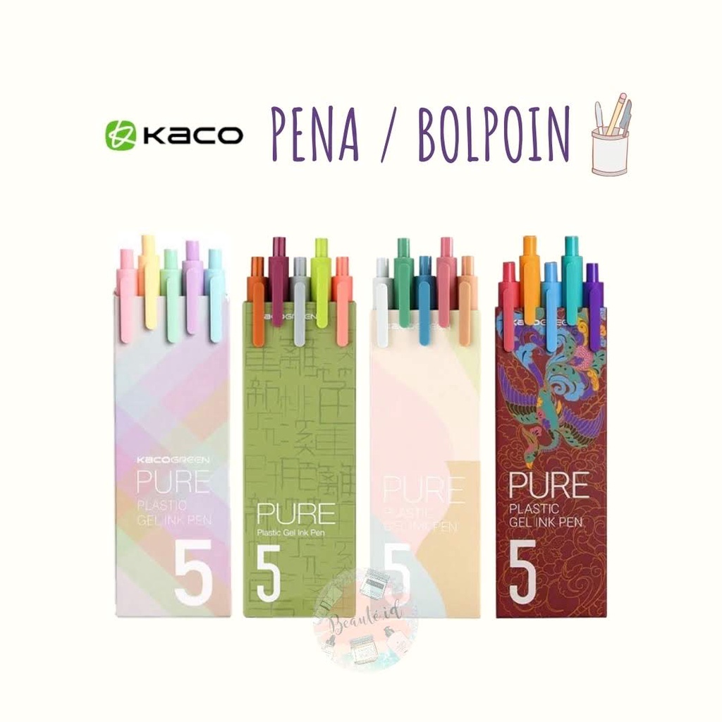 ORI KACO Pen Pena Pulpen Gel Bolpoin Aesthetic Stuff Sekolah Kuliah Kantor Multicolor Ink Warna Warni 0.5mm