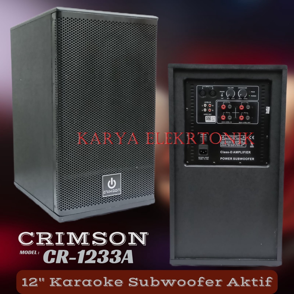 SUBWOOFER AKTIF CRIMSON CR-1233A (12 INCH) CRIMSON CR 1233A