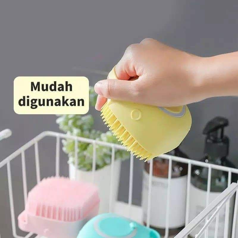 SIKAT MANDI SILICONE DISPENSER BODY BRUSH SPONS MANDI SIKAT BADAN SILICON SHOWER BRUSH SIKAT MANDI