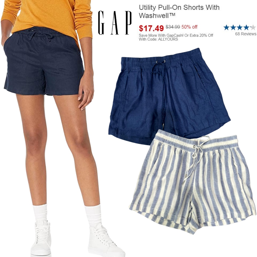 GAP linen blend drawstring short pant ORIGINAL 100%