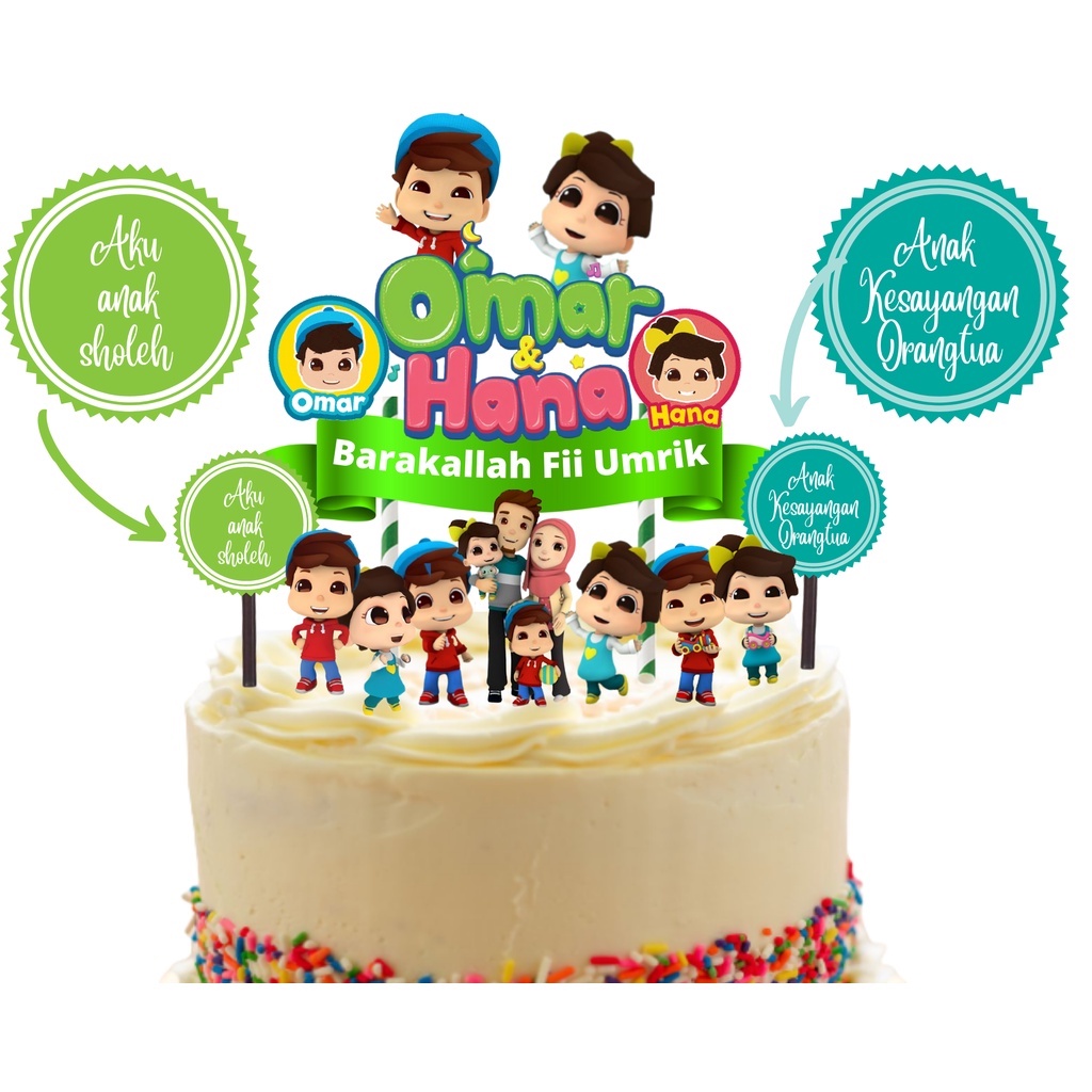 

Topper cake omar dan hanna / hiasan kue happy birthday