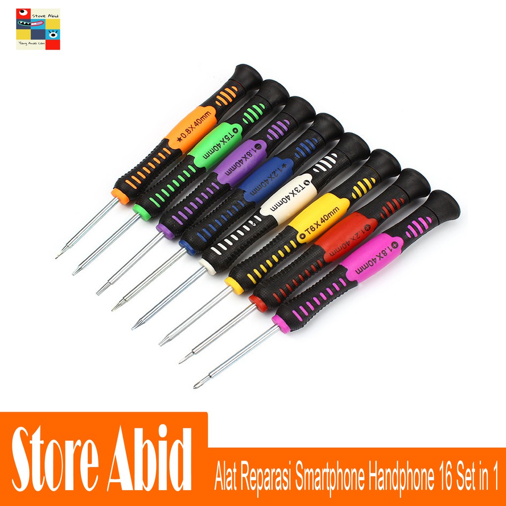 Peralatan Reparasi Handphone 16 in 1 Repair Tools Set Handphone Smartphone