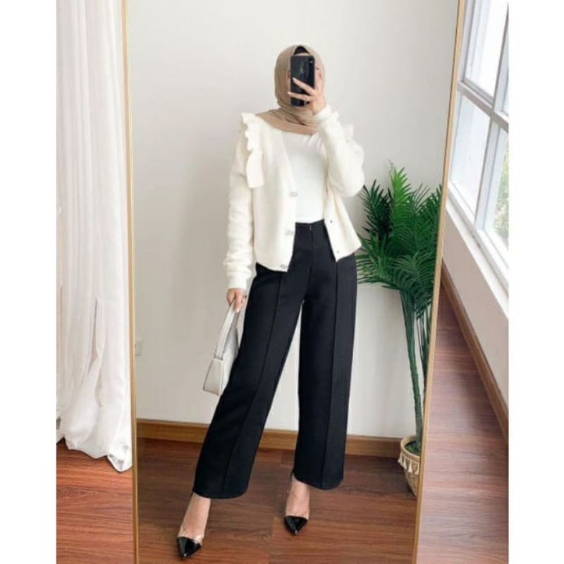 CELANA WANITA KULOT SCUBA STANDARD // BUNA ZIPPER KULOT SCUBA // OOTD  CELANA WANITA SANTAI KEKINIAN