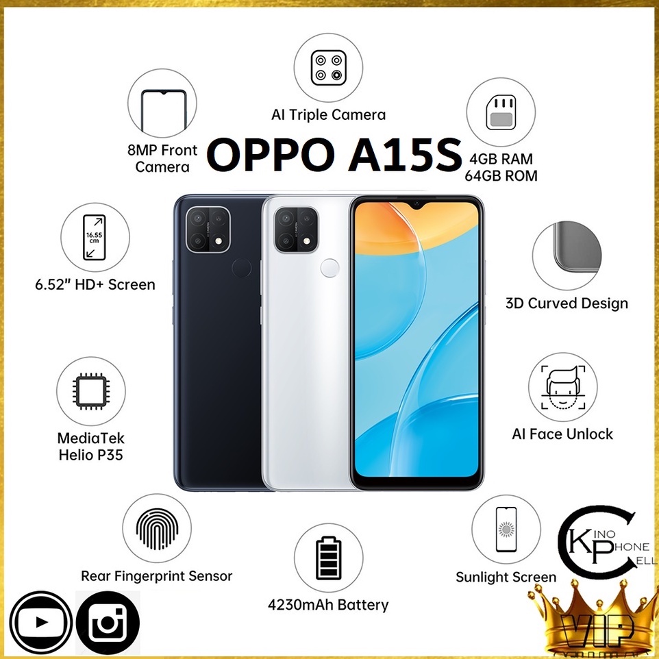 HP Handphone_OPPO A15S 128GB 6GB RAM 6 GB 128 GB ROM NEW HP Murah OPPO 100% Garansi Toko