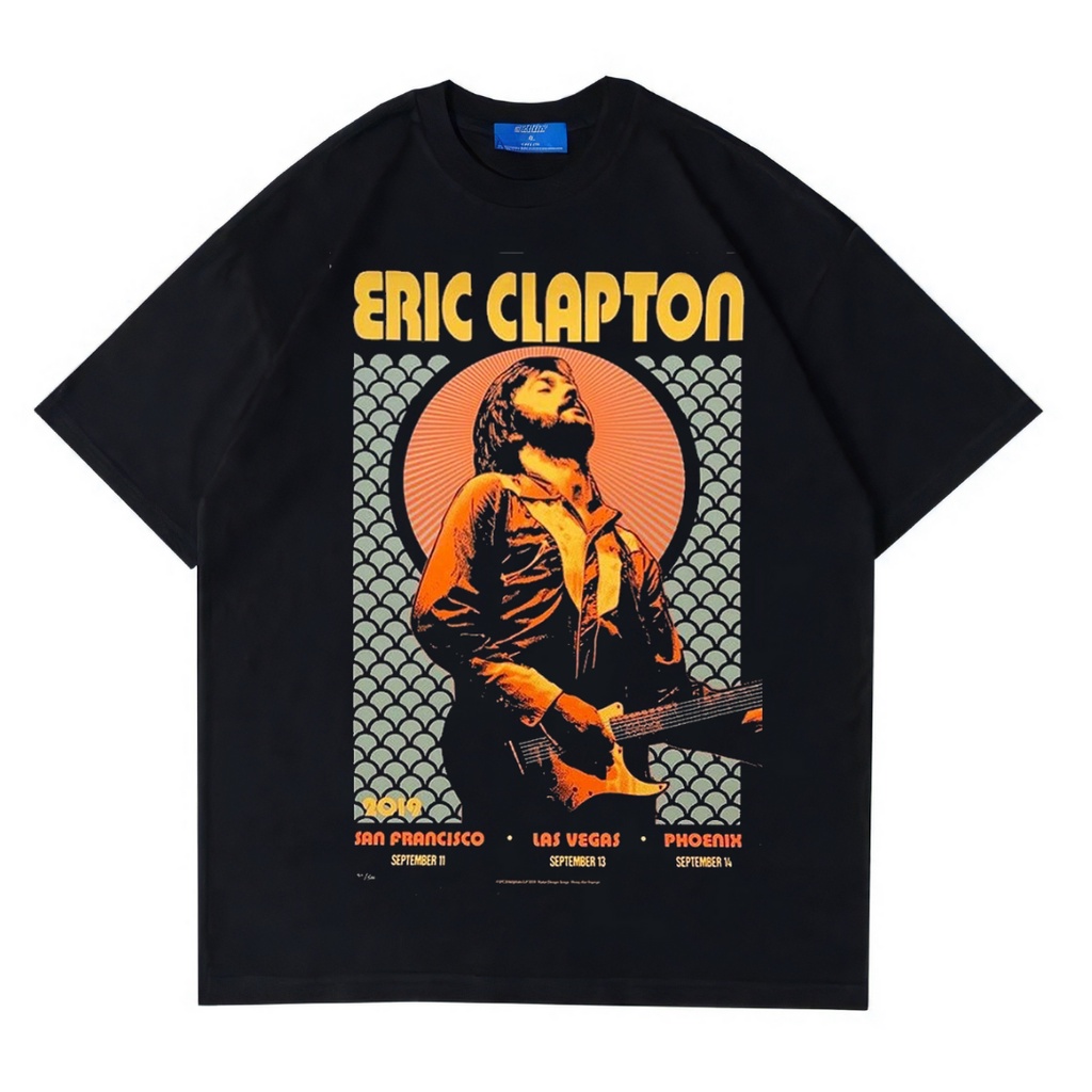 Psycho Crucify "Eric Clapton" Oversized T-Shirt | Kaos Eric Clapton | Kaos Oversize | Vintage | Atas