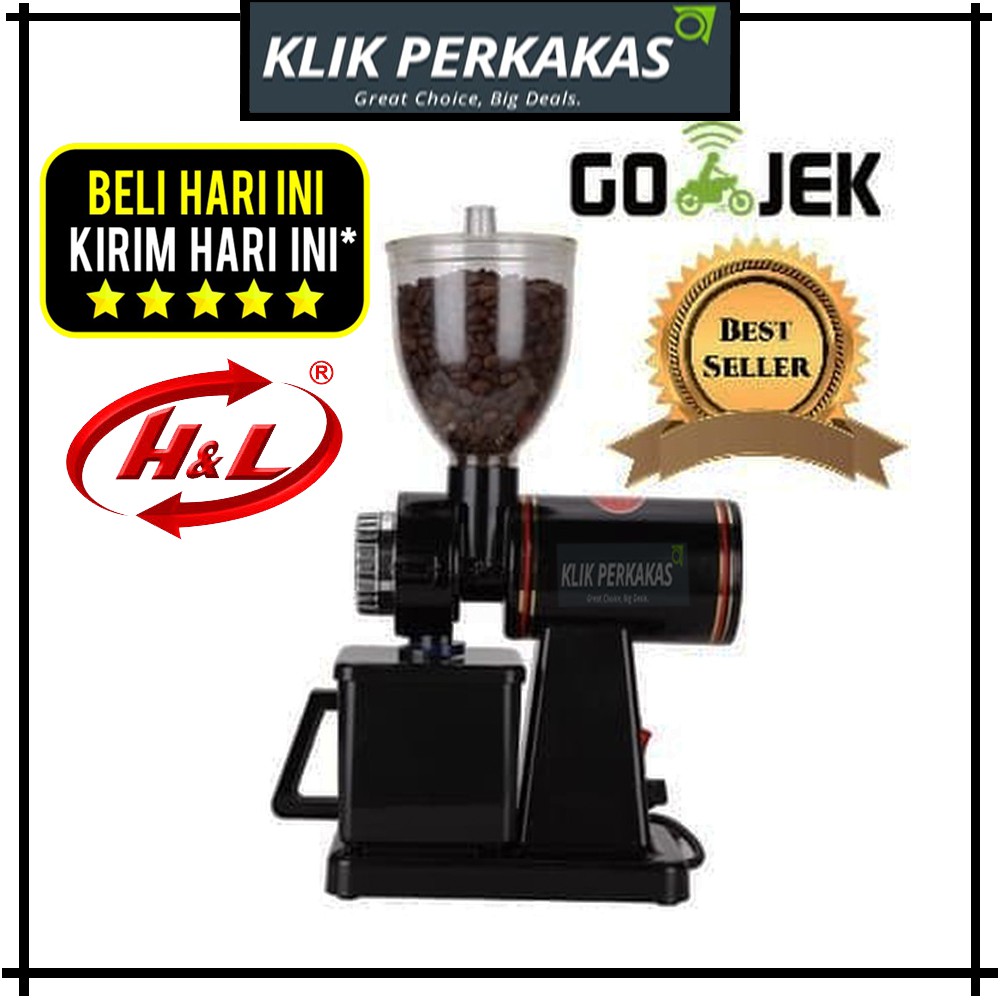 Electric Coffee Grinder HNL 600N / Mesin Giling Kopi Warna Hitam H&amp;L ORIGINAL