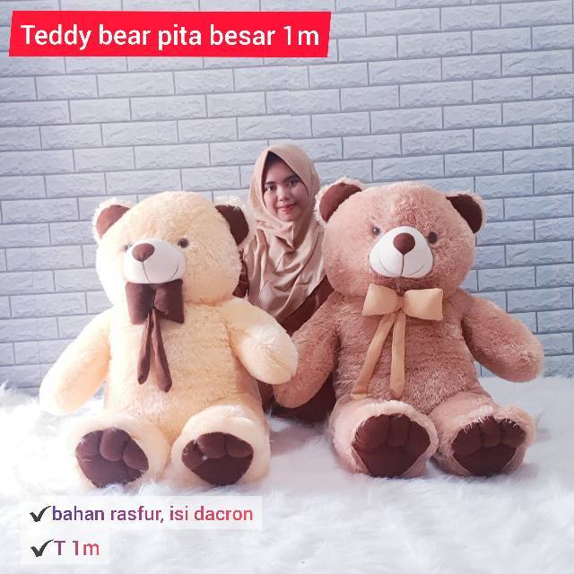 Boneka Beruang Teddy Bear Pita 1 Meter