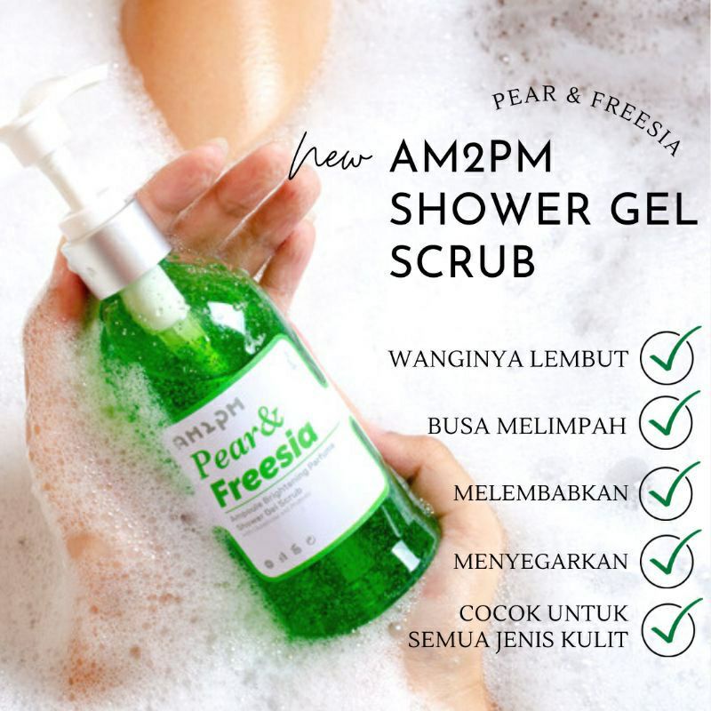 AM2PM Ampoule Brightening Parfume Shower Gel Scrub Pump 300 ml