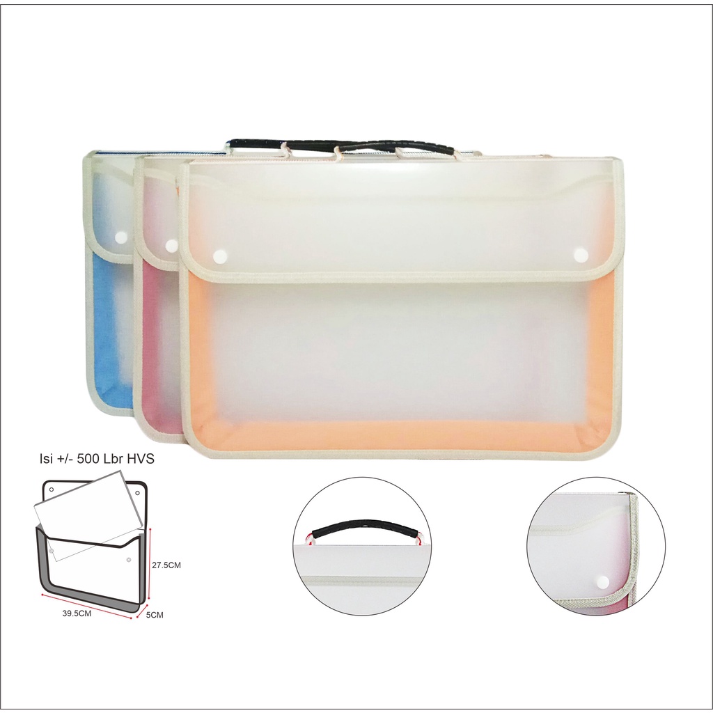 Map Plastik Tenteng Kancing Dua/ Zipper Bag With Handle Folio EAGLE