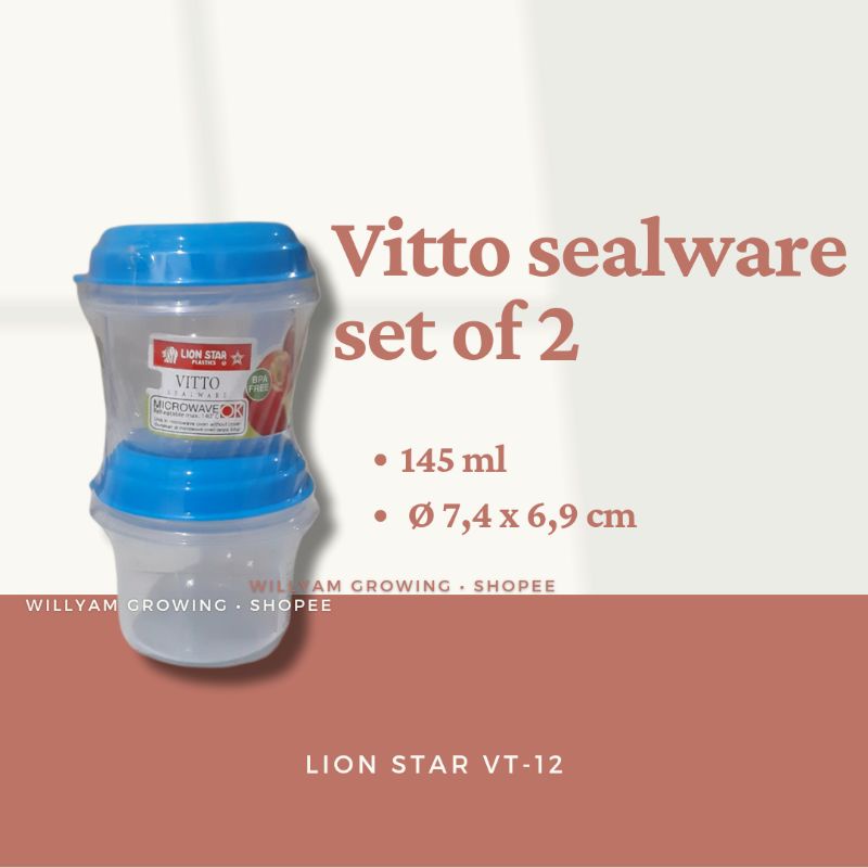 Tempat bumbu dapur 145 ml lion star vitto sealware set of two. VT-12