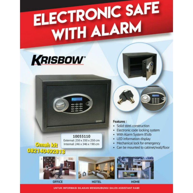 Brangkas safety box krisbow cashbox with alarm