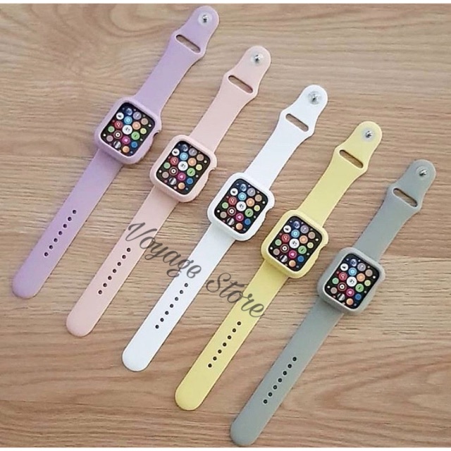 Strap FREE Case cover gratis apple watch tali jam iwatch 3 4 5 rubber sport bumper soft casing iwo