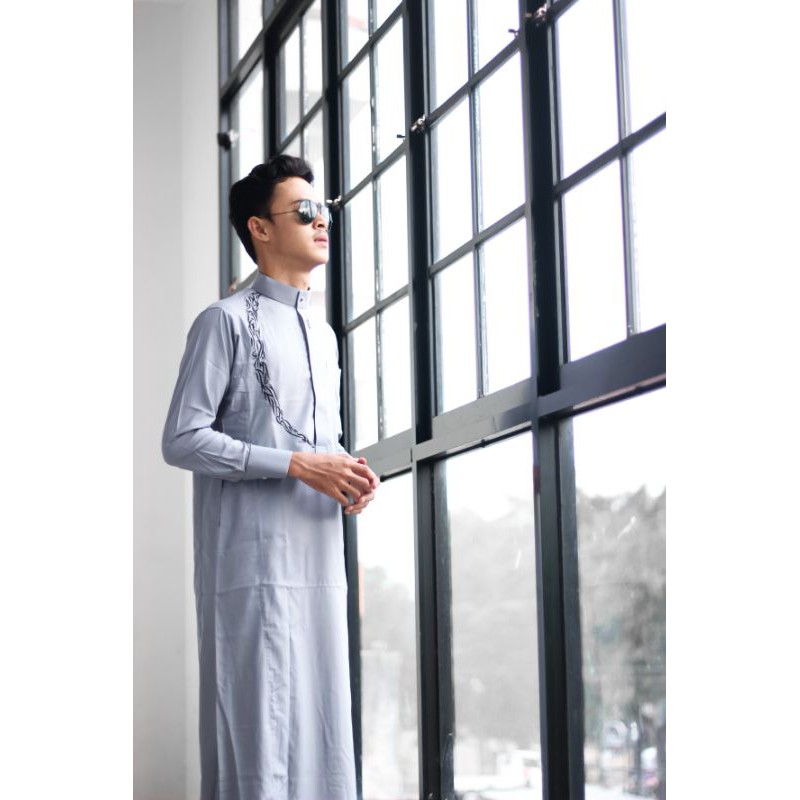Gamis Pria / Gamis Laki2 Jubah Syam Terbaru By Atqiya Exclusive / Bordir Sabit
