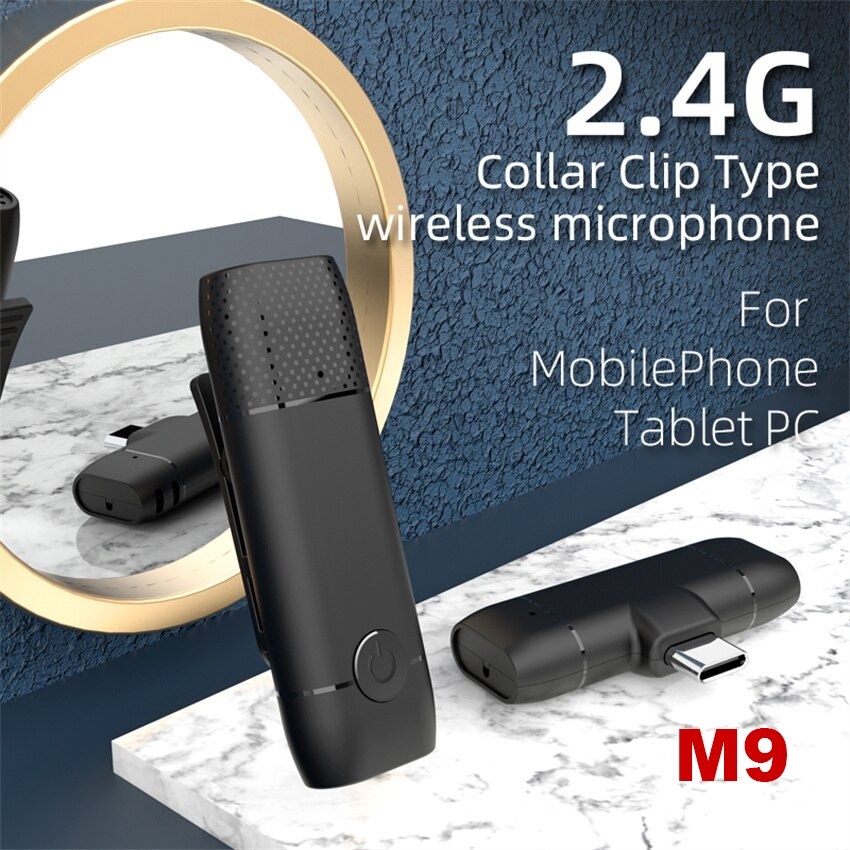 Jual Mic Clip On Wireless Type C M9 Microphone 2.4G Mini Bluetooth