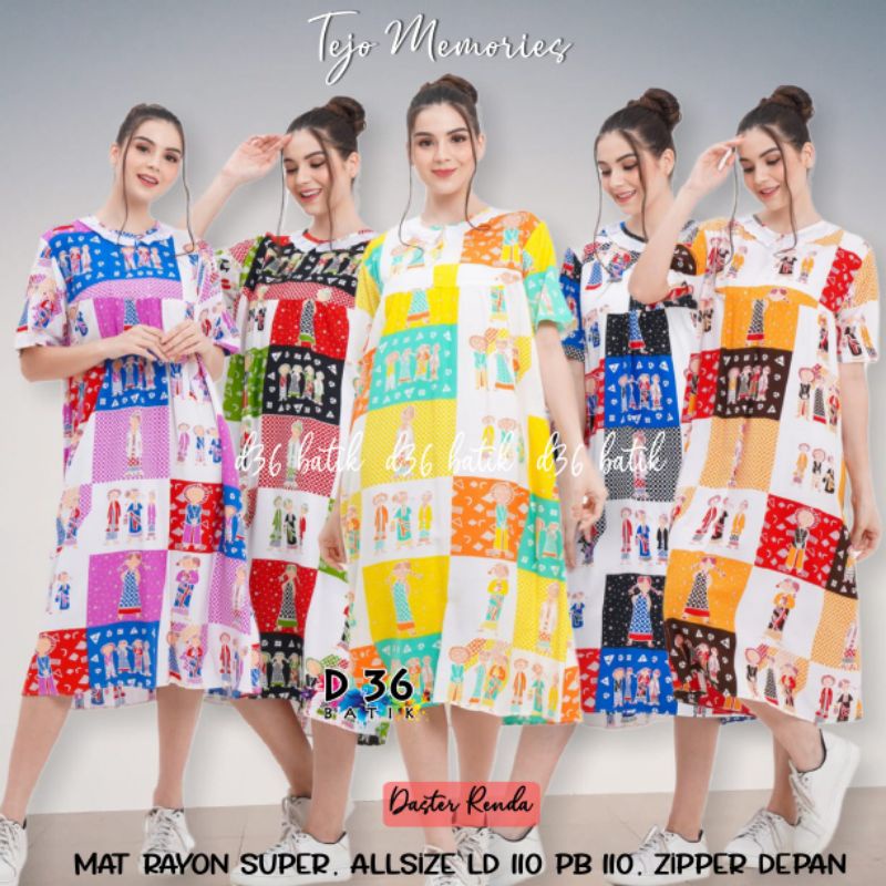 (Semerbak) Daster Renda Tejo Memories Rayon Busui Friendly Jumbo Kekinian Home dress Kekinian Murah Bahan Tebal Adem XXXL