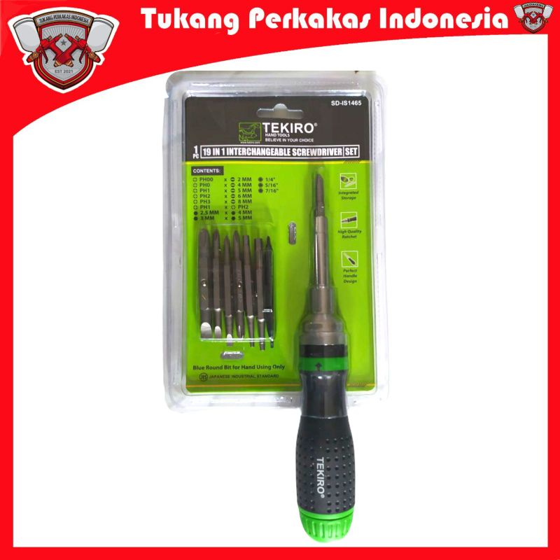 TEKIRO OBENG RACHET SET 19 IN1 OBENG BULAK BALIK 19IN1