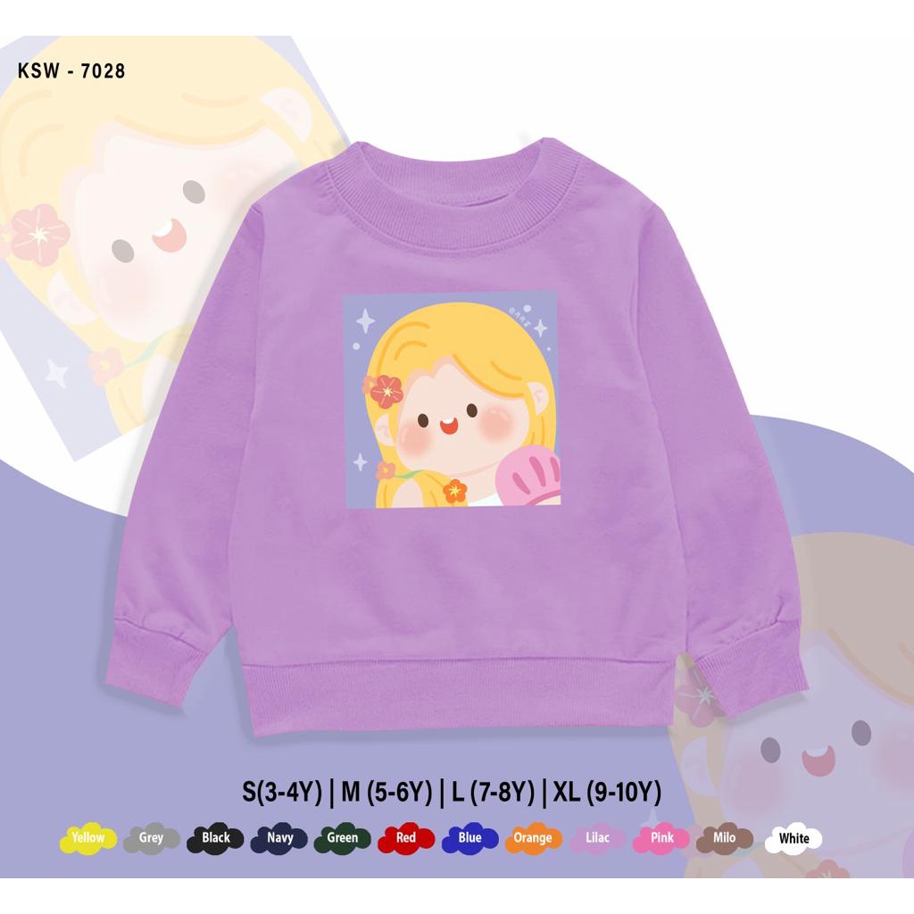 SWEATER KIDS TERBARU / RAPUNSEL PIPI CHUBBY /1-10 TAHUN / BAHAN FLEECE PREMIUM / UNISEX / BEST SELLER