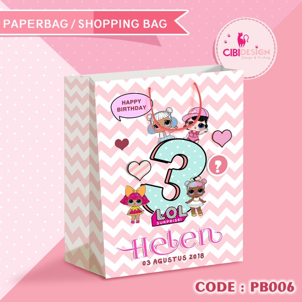 

Paperbag Custom Goodie bag Ultah / Aqiqah / Tasyakuran / Ulang Tahun anak Murah Full Colour 4 Sisi