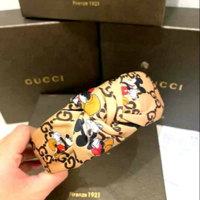 Bando Gucci Mickey Premium High Quality / Bandana Wanita / Bando Import Premium