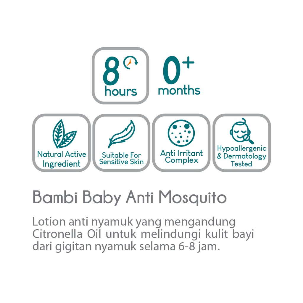 BAMBI Baby Cream Anti Mosquito Lotion ( Tube ) 50ml / Lotion Anti Nyamuk
