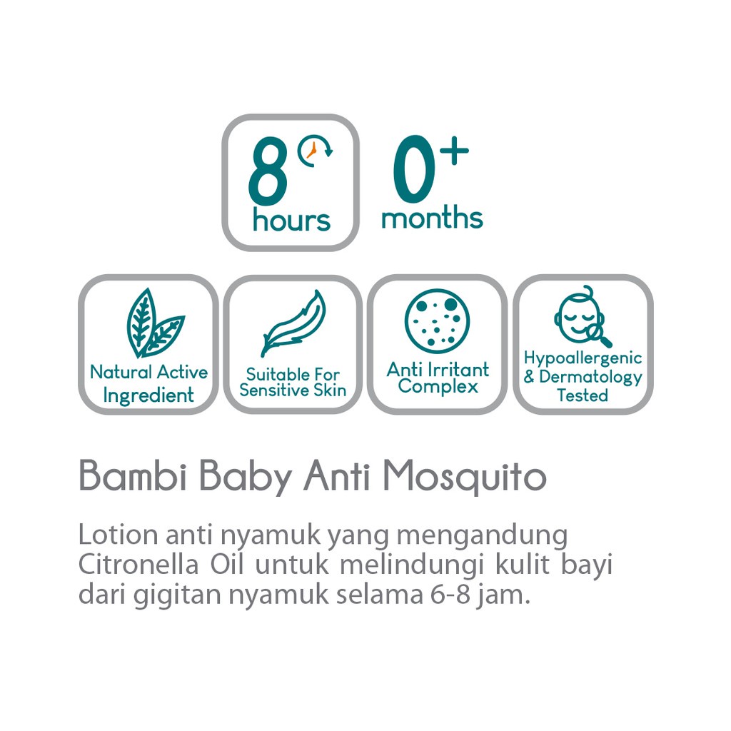 Bambi Baby Lotion Anti Nyamuk Bayi Anak Cream Anti Mosquito Lotion 6-8jam 50ml