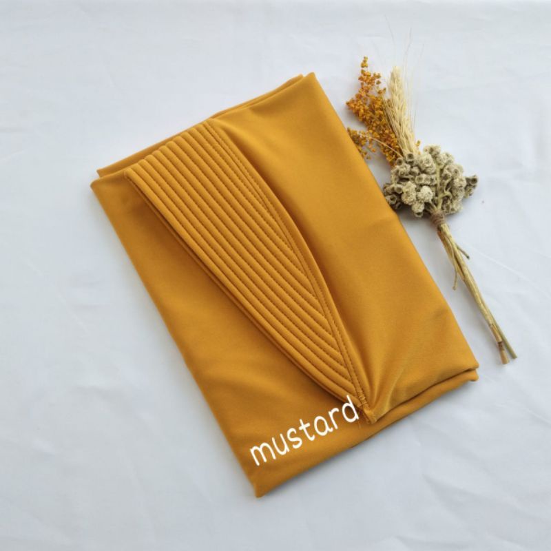 Jilbab Bergo Hamidah Jersey L /Hijab Instand-Mustard
