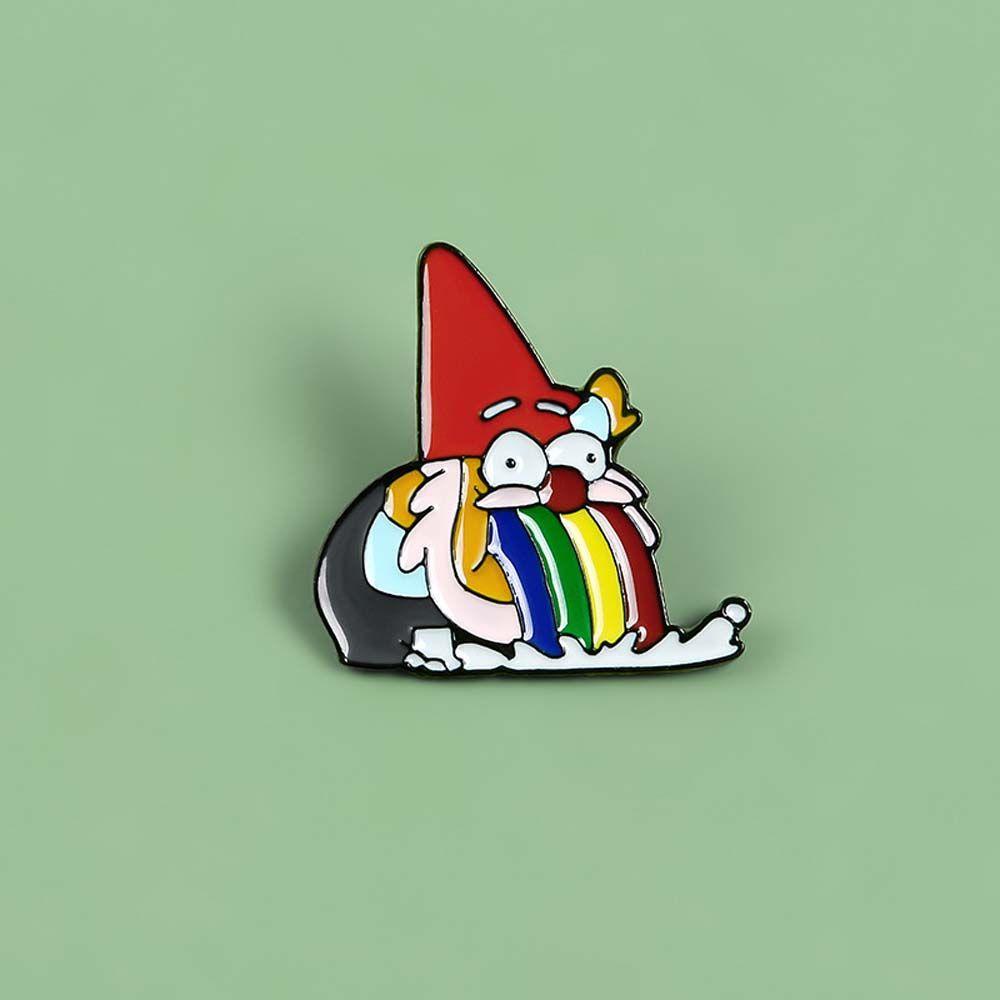 [Elegan] Hadiah Bros Kurcaci Untuk Anak-Anak Kartun Pelangi Muntah Kurcaci Aksesoris Perhiasan Pelangi Lucu Lencana Pin Enamel Pin