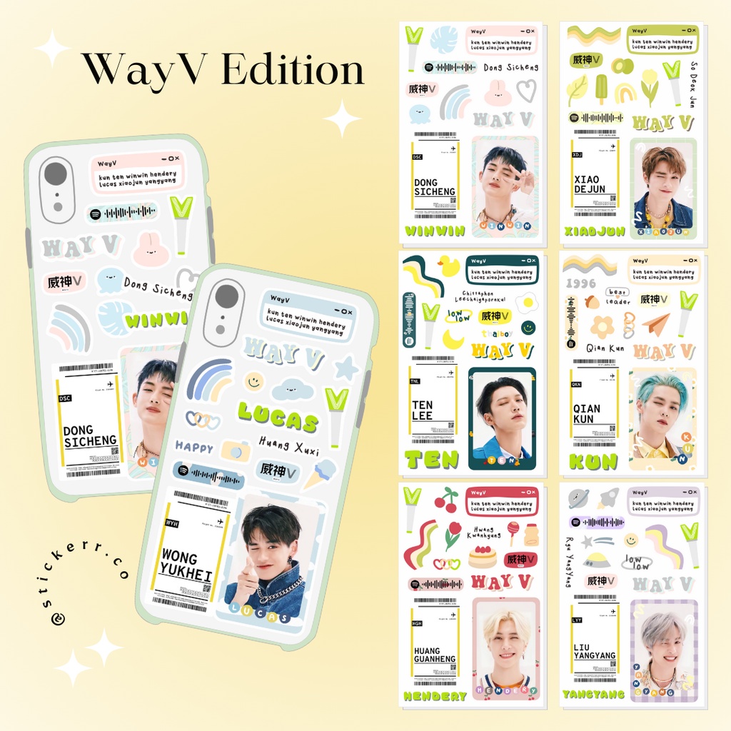 

Stiker kpop motif WAYV tumblr vinyl waterproof untuk hp lettering Way V sticker