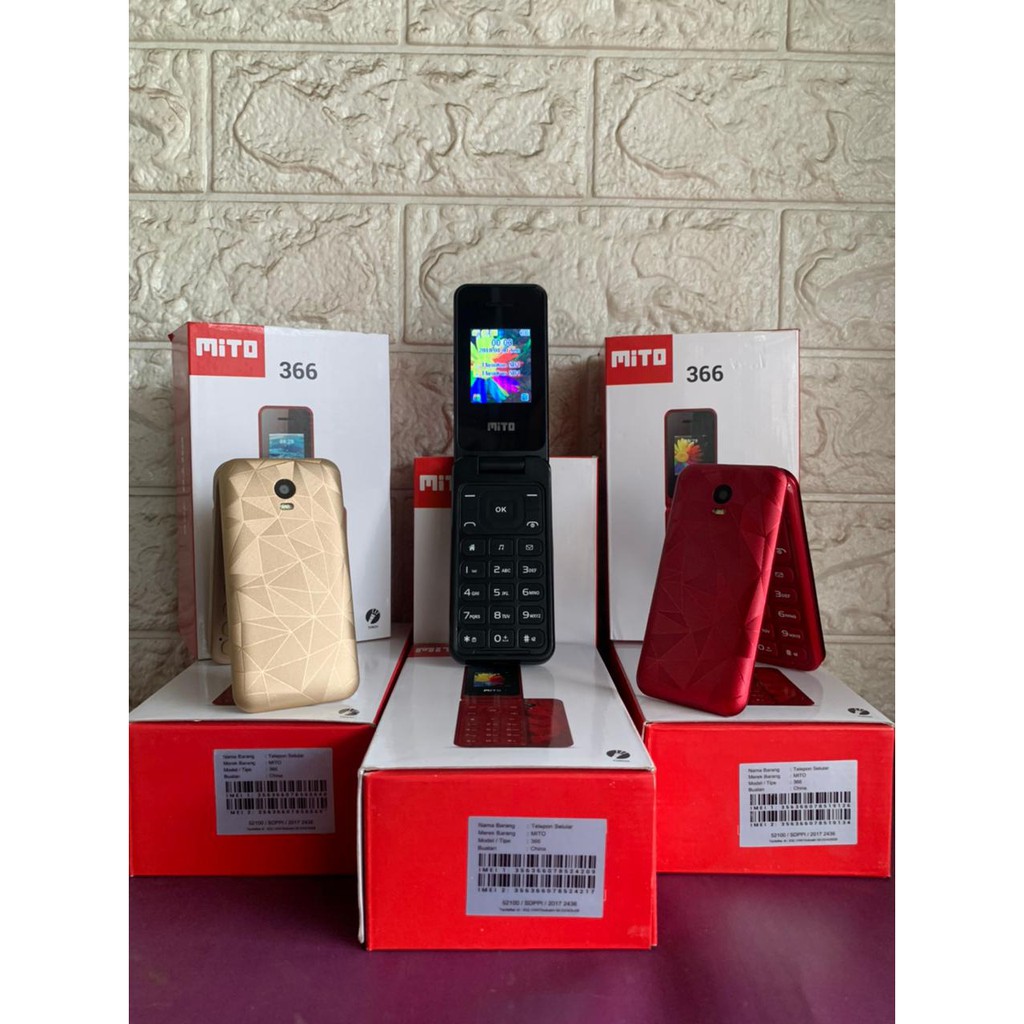 MITO Flip Lipat 366 Dual SIM FM Radio Kamera Bluetooth