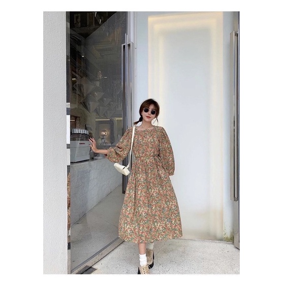 【Bisa Cod ✅ 】Korea Flower Dress A line Oversized M18